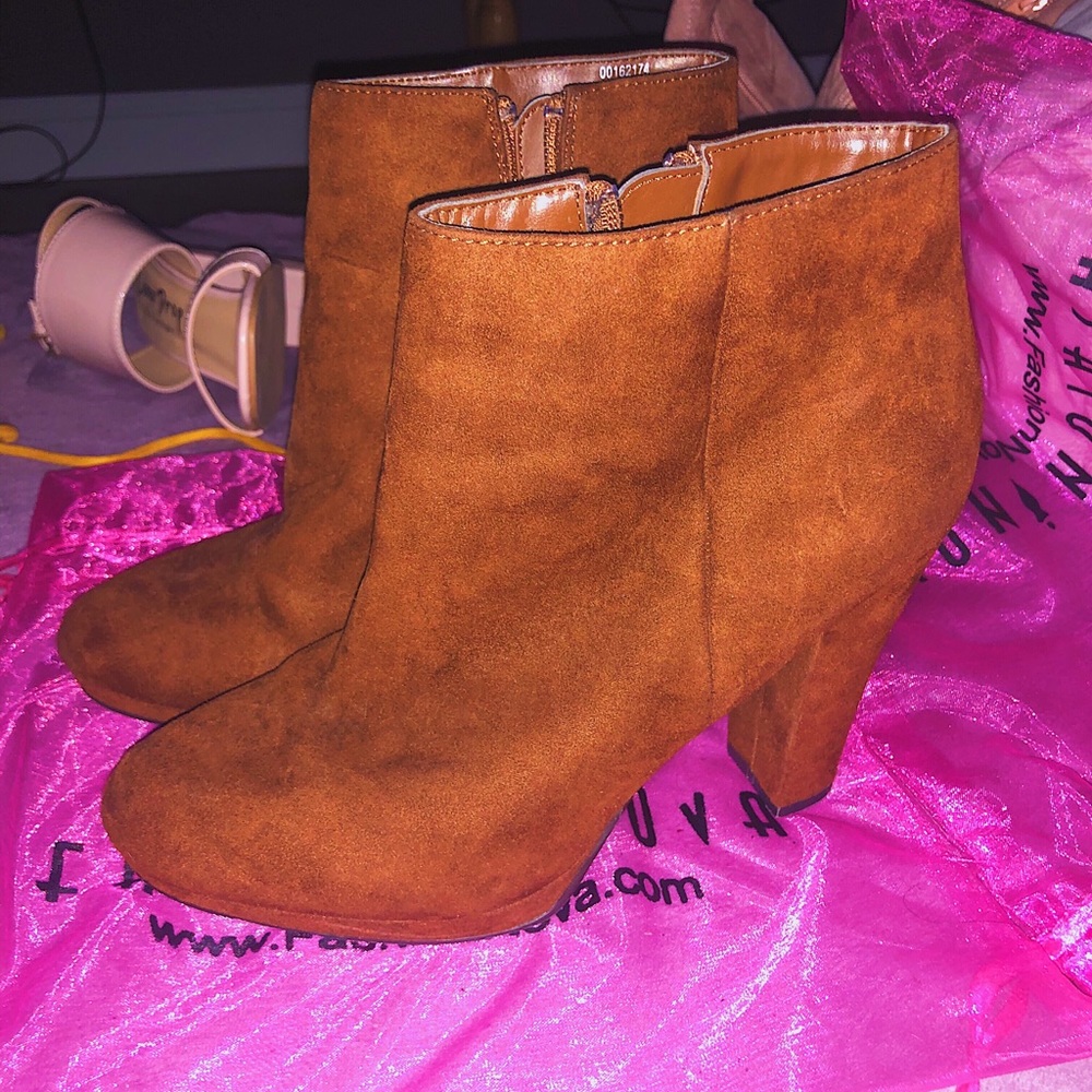 Brown Suede Booties